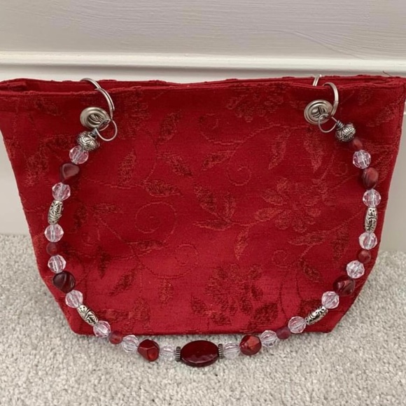 💼 Beaded Handle Purse / Tote ~ Brand New - Picture 1 of 4